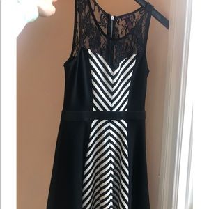Material girl black and white dress